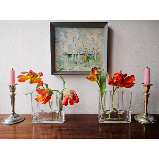 Sculptural Crystal Glass Vases by Josef Riedl for Riedl Glass, Austria, 1970s, Set of 2 For Sale - Image 14 of 15