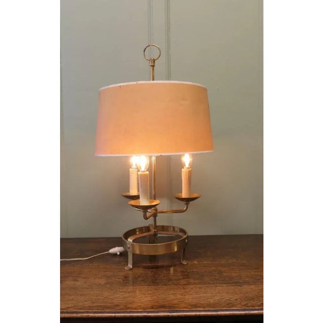 1900 - 1909 French Brass Triple Bouillotte Table Lamp, 1900s For Sale - Image 5 of 8