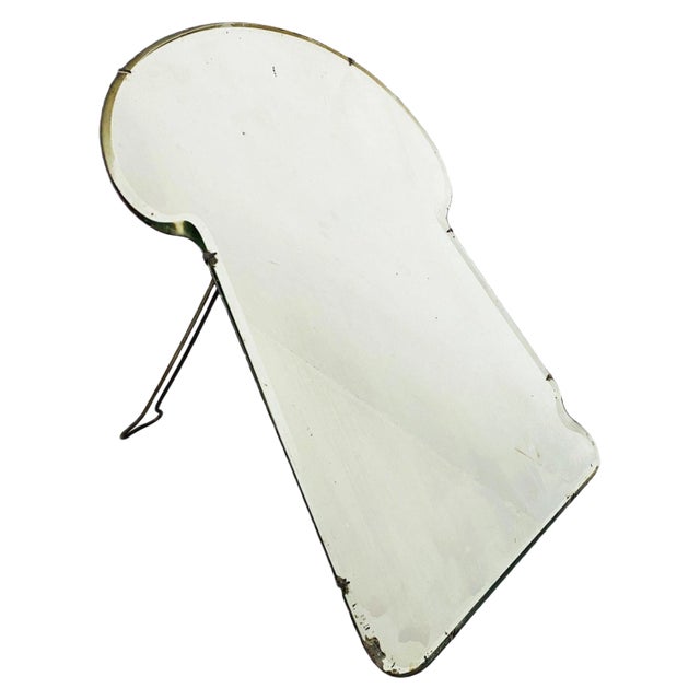Mid-Century Italian Table Mirror in Wood and Iron from Luigi Fontana, 1950s For Sale