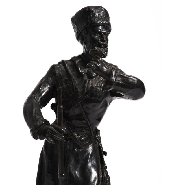 Russian Bronze Cossack Figure Statue For Sale In New York - Image 6 of 9