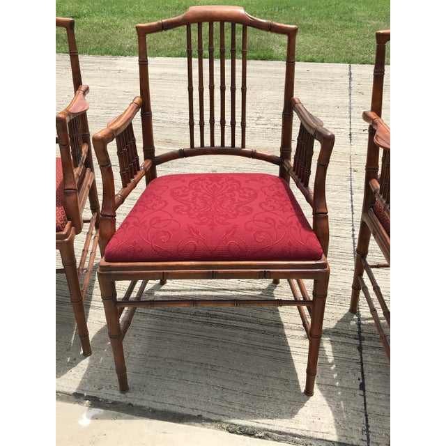 Captiva Collection Faux Bamboo Wood Dining Chairs by Drexel Set of 4