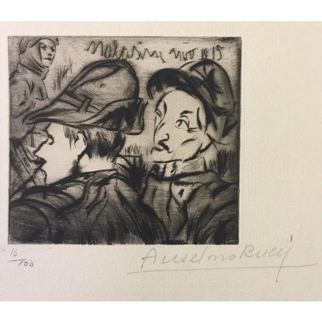 Alpino - Original Etching by Anselmo Bucci - 1917 1917 For Sale