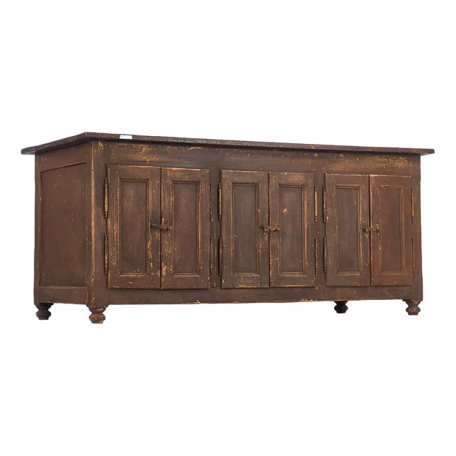 Antique Kitchen Island with Doors on Both Sides, 1850 For Sale