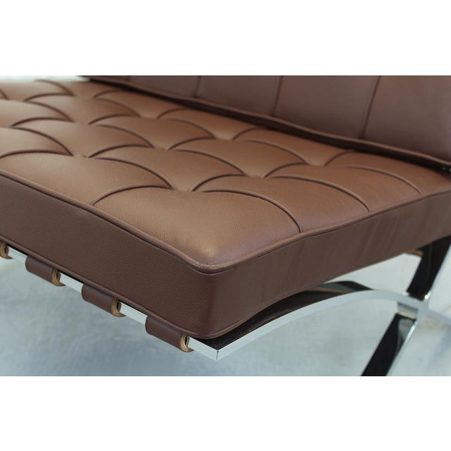 2000 - 2009 Barcelona Chair in Brown Leather by Ludwig Mies Van Der Rohe for Knoll International For Sale - Image 5 of 11