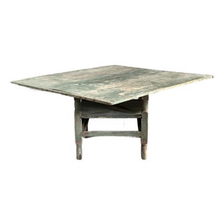 Early 20th Century Primitive Painted Tilt Top Table For Sale