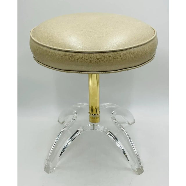 1960s Sculptural Vanity Stool in Lucite & Brass by Charles Hollis Jones For Sale - Image 13 of 13