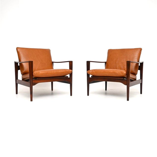 Vintage Danish Leather Chairs by Niels Koefoed for Koefoeds Hornslet, 1960, Set of 2 For Sale - Image 11 of 11