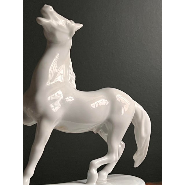 1960s Herend White Porcelain Horse Figurine Sculpture For Sale - Image 9 of 17