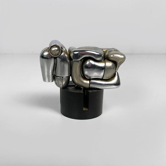 Spanish Nickel-Plated Metal Mini Maria Sculpture by Miguel Berrocal, 1968-69 For Sale - Image 3 of 14
