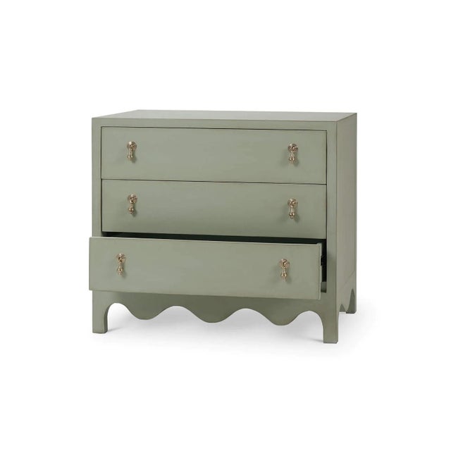 French Provincial Fennel Green Bedside Chest For Sale - Image 3 of 8