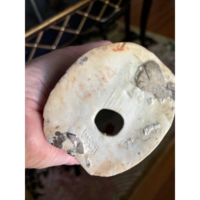 Teal Vintage Porcelain Chinese Fisherman Figurine For Sale - Image 8 of 8