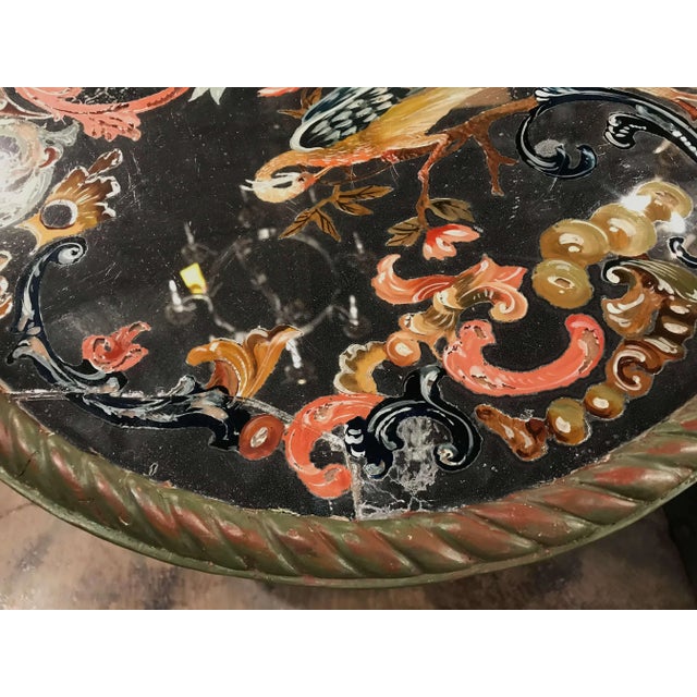 Wood 19th Century Italian Baroque Carved Giltwood Side Table With Églomisé Glass Top For Sale - Image 7 of 8