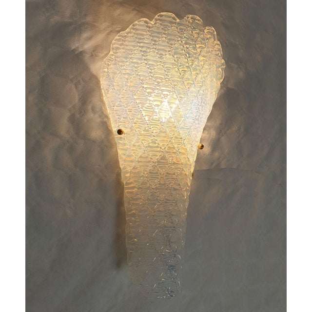 1970s 1970s Opaline, Mid Century Modern, Murano Glass Sconces - a Pair For Sale - Image 5 of 11