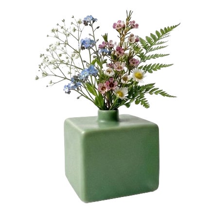 Green Matte Tetrina Glass Vase from Ceramiche Lega For Sale