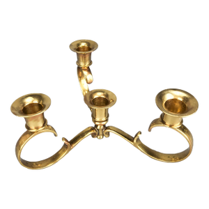 Vintage Solid Brass Ornate Candelabra Four Arms