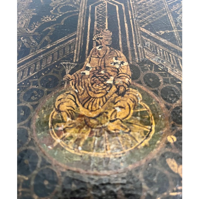 Antique Late 1800s English Chinoiserie Paper Mache Tray Table For Sale - Image 14 of 18