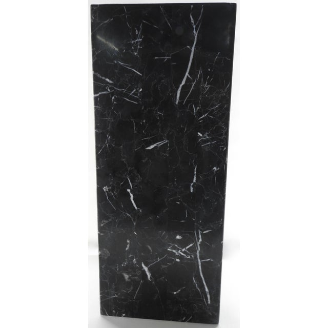 Short Black Marble Square Pedestal For Sale In Nashville - Image 6 of 9