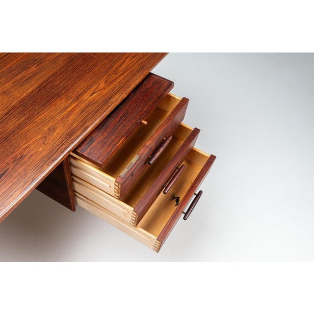 Scandinavian Executive Desk in Rosewood with Bar, Denmark, 1960 For Sale - Image 13 of 18