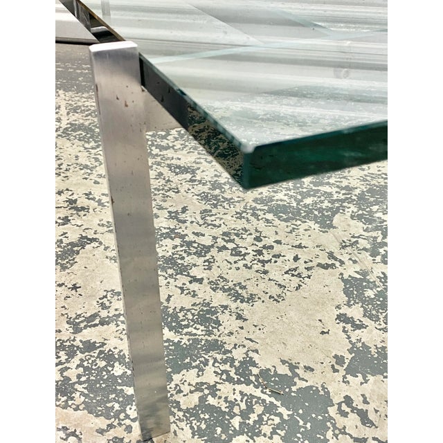 Iconic Minimalist Steel + Glass Table by Poul Kjærholm Pk61 For Sale - Image 9 of 12