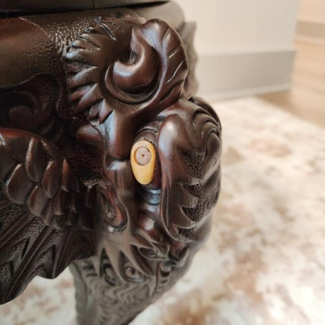 19th Century Japanese Meiji Era Hand-Carved Dragon Throne Armchair For Sale - Image 11 of 18