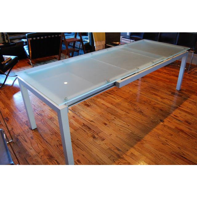 Contemporary Ligne Roset Glass Expanding Dining Table ...