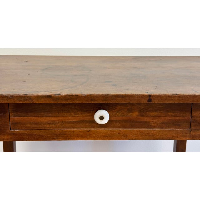 Antique Single Drawer Pine Table or Writing Desk For Sale - Image 9 of 11