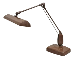 Vintage Mid Century Industrial Adjustable Brown Metal Desk Lamp by Dazor