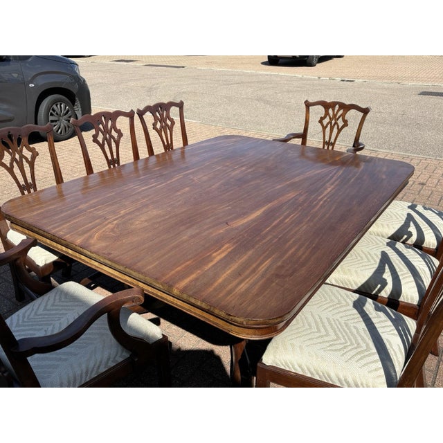 Wood Mahogany Dining Table and Chairs, Set of 9 For Sale - Image 7 of 18