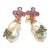 Bochic “Orient” Pearl, Ruby & Emerald Earrings Set 18k Gold & Silver - 2 Pieces For Sale
