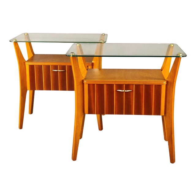 Bedside Tables attributed to Gio Ponti for La Permanente del Mobile di Cantù, 1950s, Set of 2 For Sale