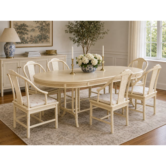 1980s Henredon Folio 16 Faux Goatskin Dining Chairs- Set of 6 For Sale - Image 14 of 14
