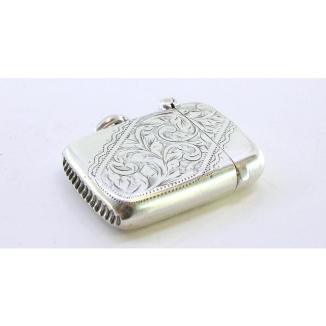 Silver Matchbox with Engraved Floral Motifs For Sale - Image 3 of 8
