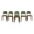 1930s French Art Deco Oak Dining Chairs in Green Velvet - Set of 6 For Sale