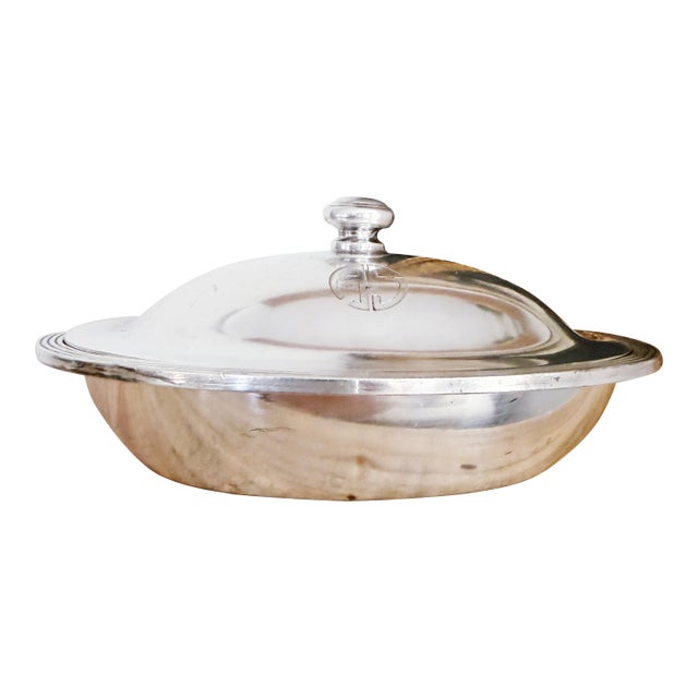 Vintage Silver Plated Lidded Bowl From the Arrowhead Springs Hotel in California For Sale