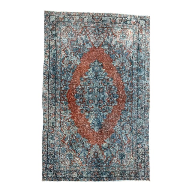 1950s Old Persian Mahal Area Rug 4x7 For Sale