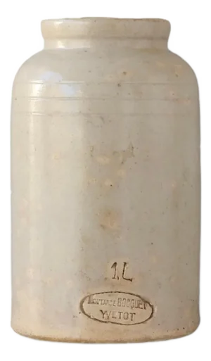 Early 20th Century French 1 Litre "Master" Mustard Crock