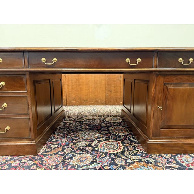 Large English Partner Desk For Sale - Image 10 of 18