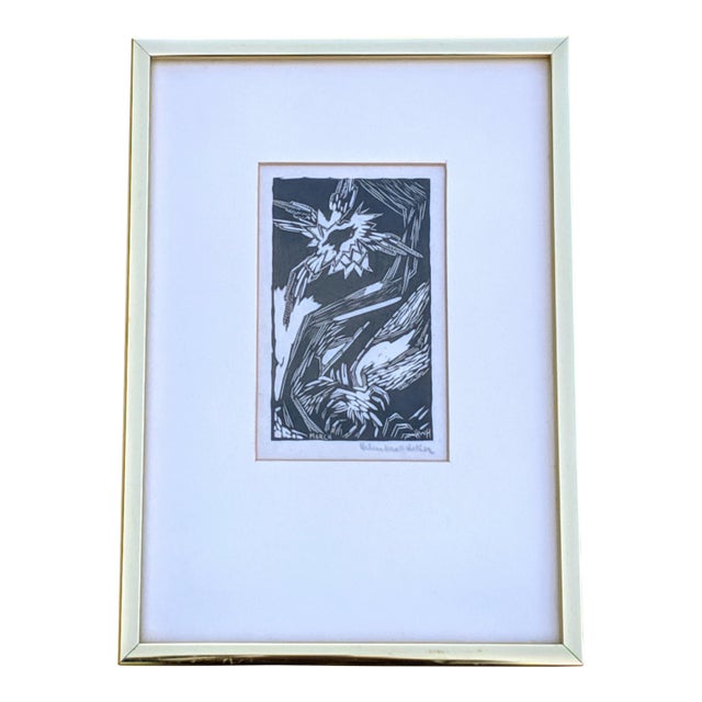 Early 20th Century Abstract "March" Linocut Signed by Helen West Heller For Sale