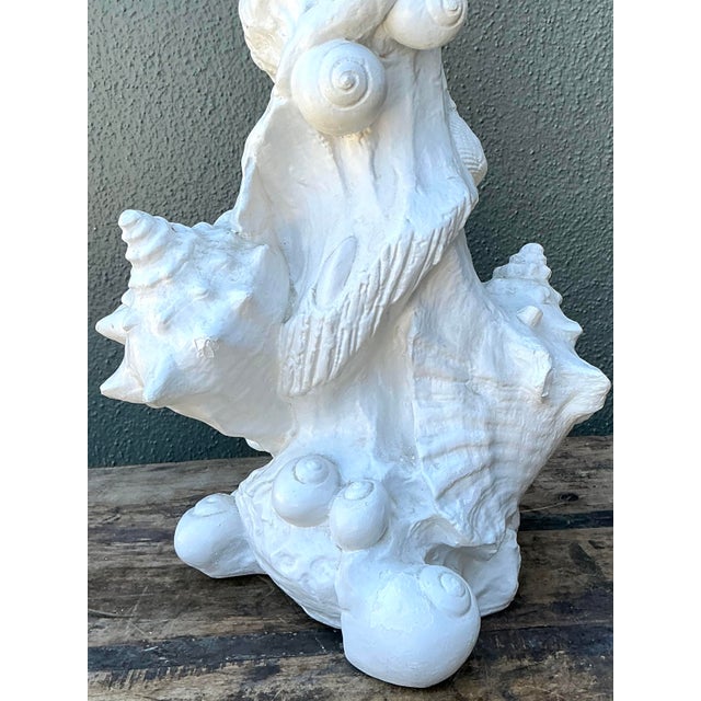 Metal Vintage Sirmos Plaster Shell Lamp For Sale - Image 7 of 12