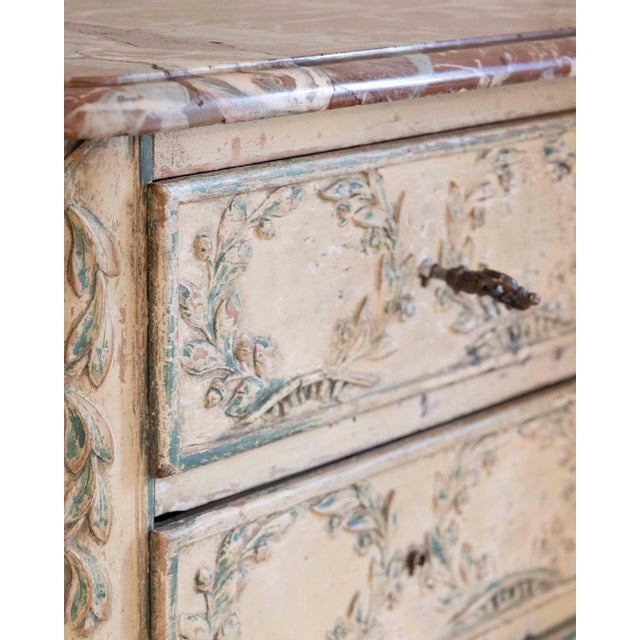 19th Century French Transition-Style Half Chest of Drawers with Marble Top For Sale - Image 11 of 13