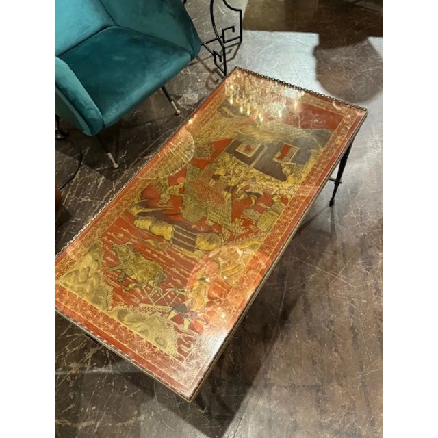 Traditional Mid 20th Century Maison Jansen Brass Coffee Table For Sale - Image 3 of 8
