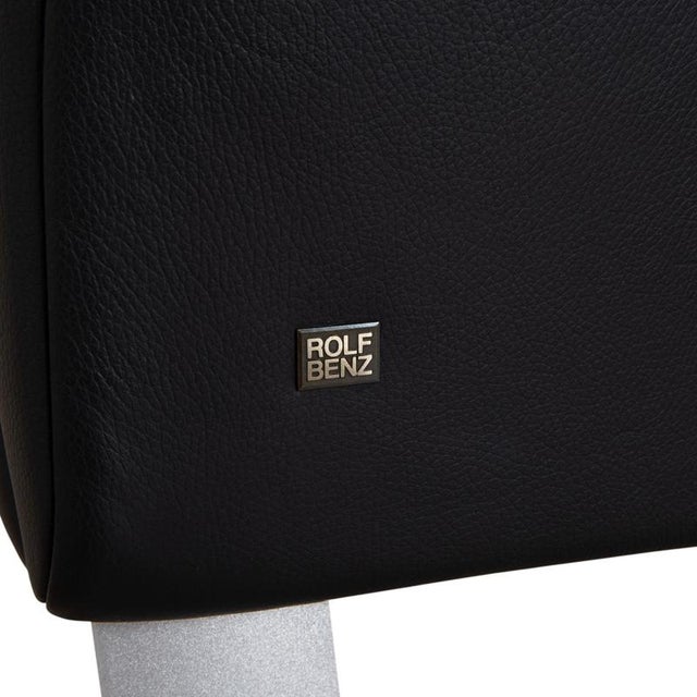 Set of Model 322 Armchair and Ottoman in Black Leather from Rolf Benz For Sale - Image 12 of 18