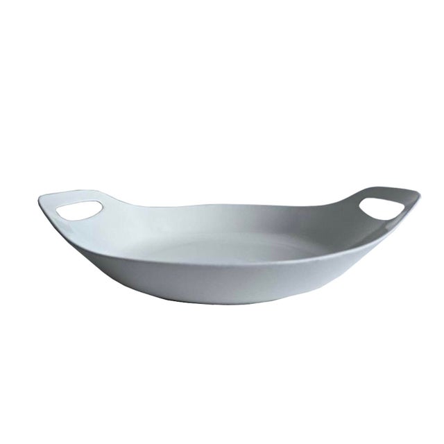 Mid-Century Modern Mid 20th Century Copco Large White Paella Pan Designed by Michael Lax For Sale - Image 3 of 18