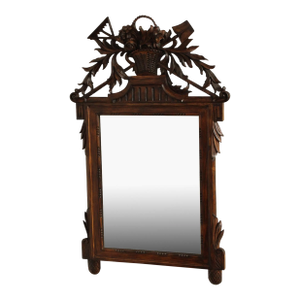 French Louis XVI Style Vintage Carved Wall Mirror