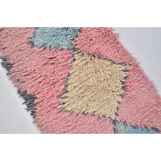 Pink Vintage Handknotted Hallway Runner For Sale - Image 8 of 10