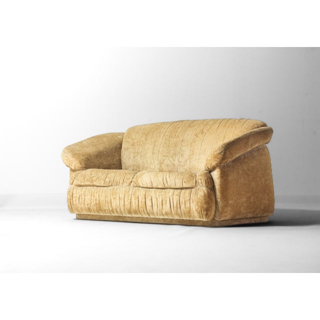 Italian 2-Seater Sofa in Beige Velvet, 1970s For Sale - Image 12 of 12