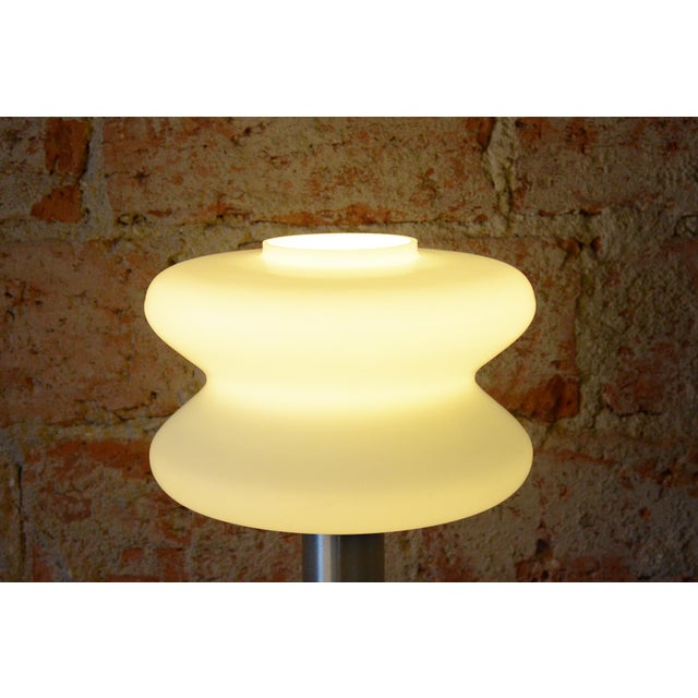 Metal Mid-Century Table Lamp in Aluminium and Milk Glass from NAPAKO, Czech, 1960s For Sale - Image 7 of 10