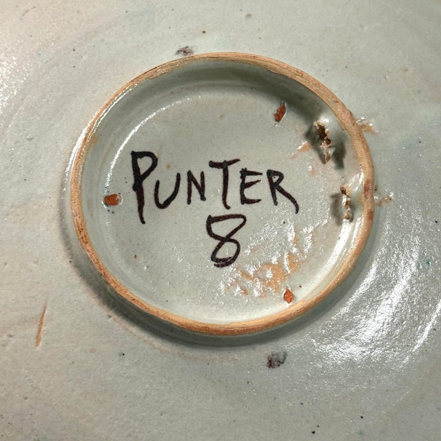 Vintage Mid Century Polychrome Glazed Ceramic Platter by Domingo Punter, Signed For Sale In Philadelphia - Image 6 of 6