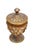 Rustic Vintage Amethyst Glass Bronzed Shell Stone Urns Folk Art Mosaic Lidded Chalices For Sale - Image 3 of 13