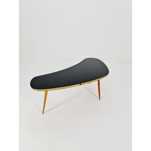 Brown Mid-Century German Tripod Glass & Brass Coffee Table from Else, 1950s For Sale - Image 8 of 11